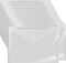 Poly Envelope 12 Pcs Document Envelopes with Snap Button Quality Clear Document Folder for A4 Size (‎Clear)